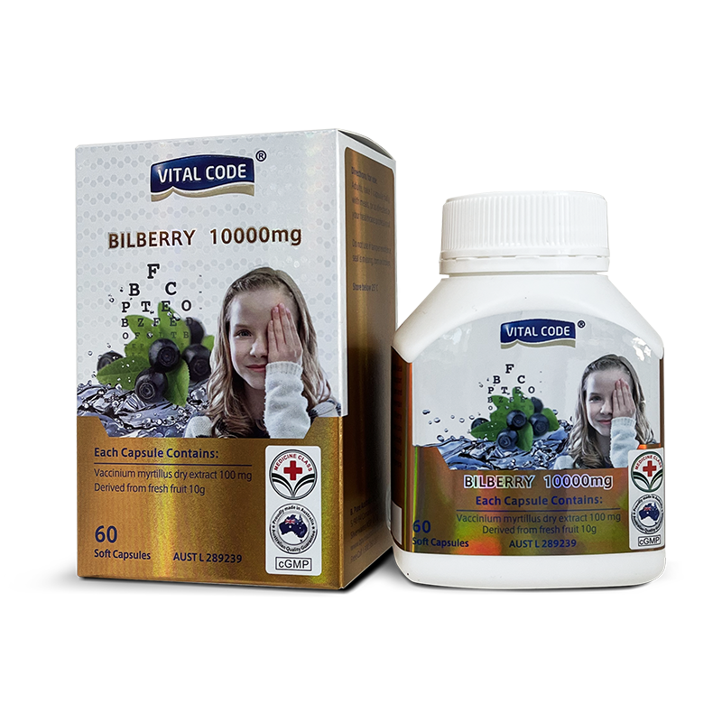 Bilberry 10000mg 60 Soft Capsules B.PURE AUSTRALIA